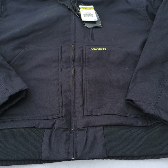 Walls Insulated Bomber Jacket. Black. Pockets, Hoodie with drawing. - Picture 5 of 11